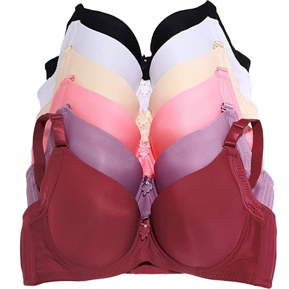 Angelina 12-Piece Wide Wing T-Shirt Wholesale Bra Bundle (2 x 6-Pack) – Size 34B